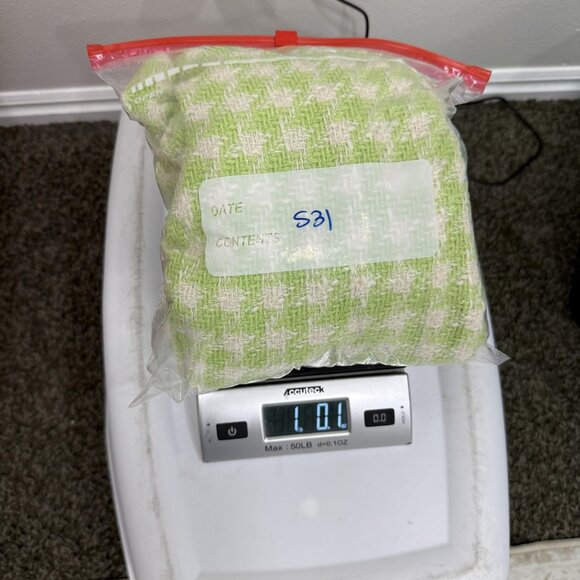 ZARA Jacket Womens Small Green Check Tweed Cropped Button Front Pockets Collared - Picture 8 of 8